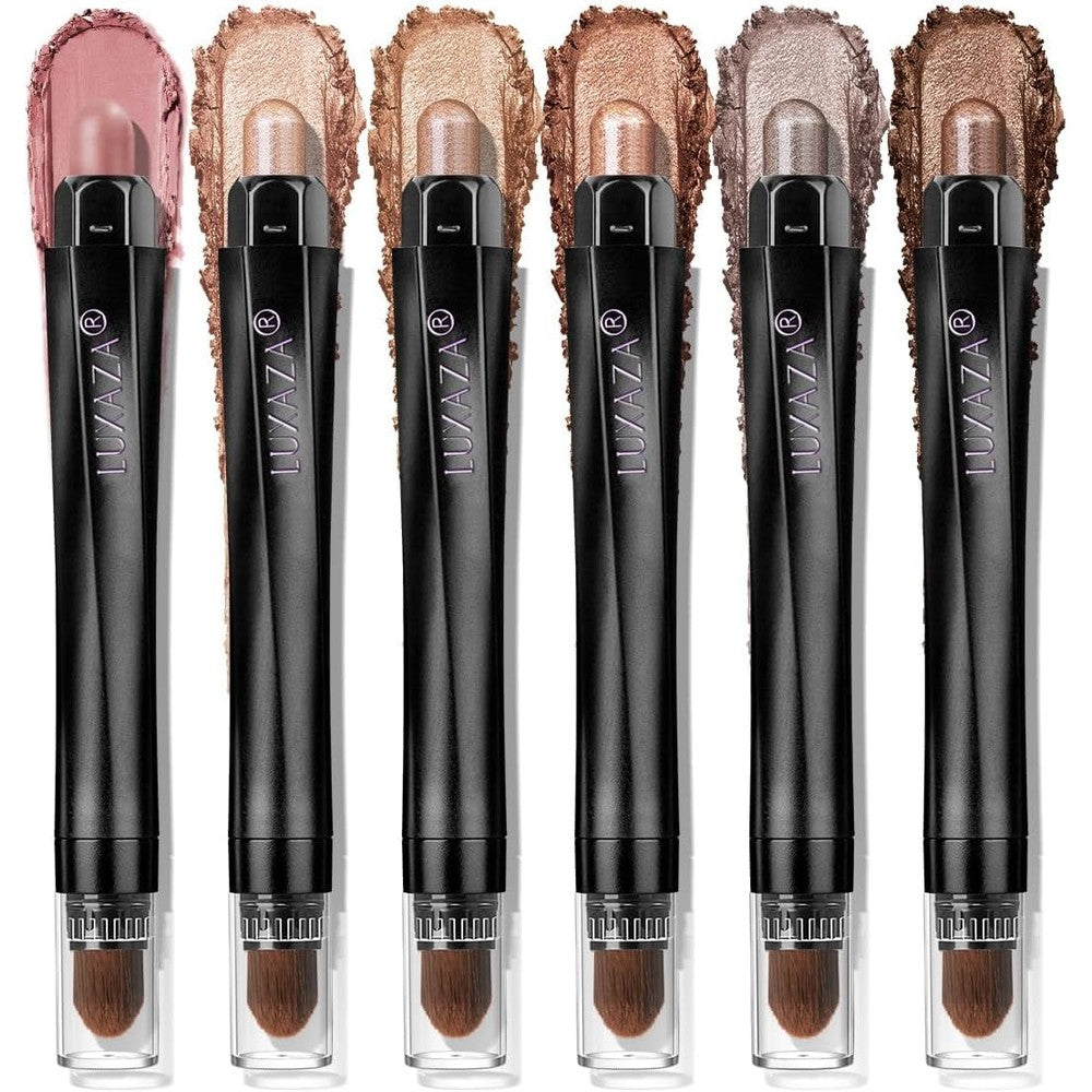 Luxaza Pro 6 piece neutral eyeshadow stick set front view