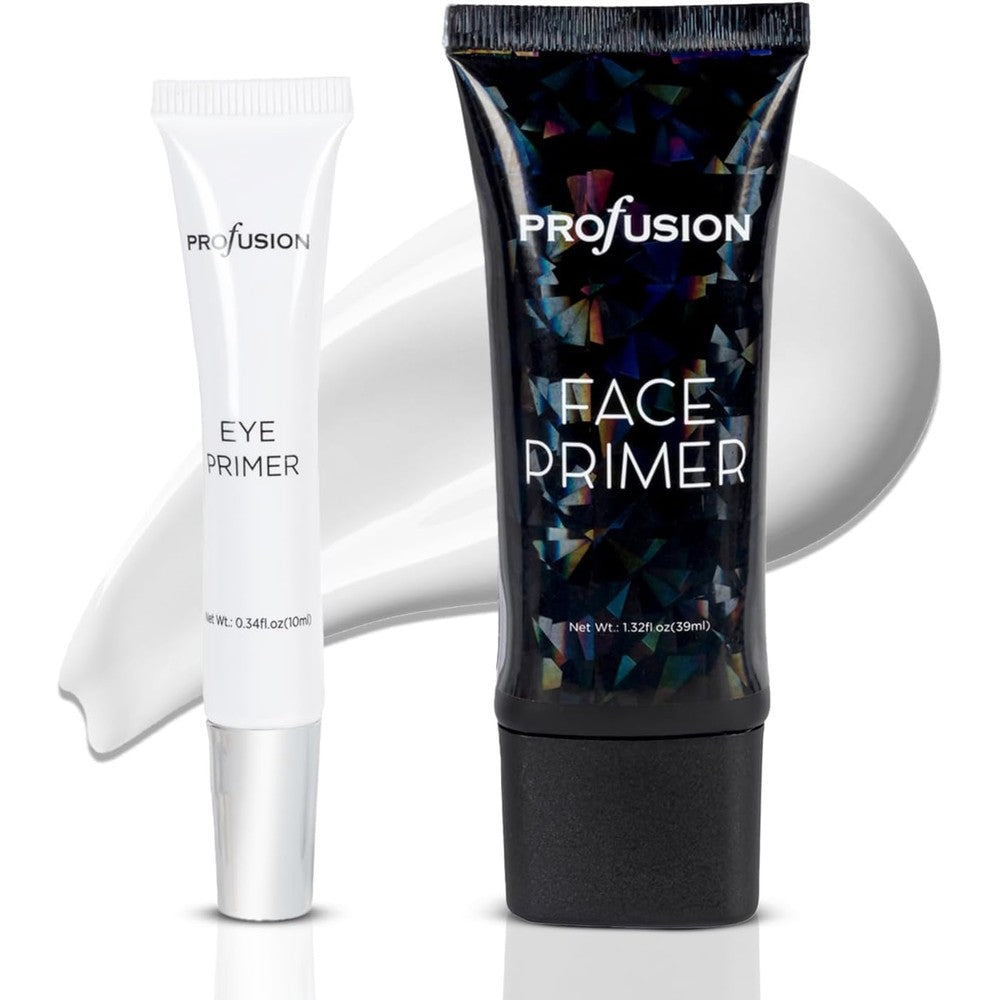 Profusion Cosmetics Prime To Prep set front view showcasing the eye and face primer tubes.