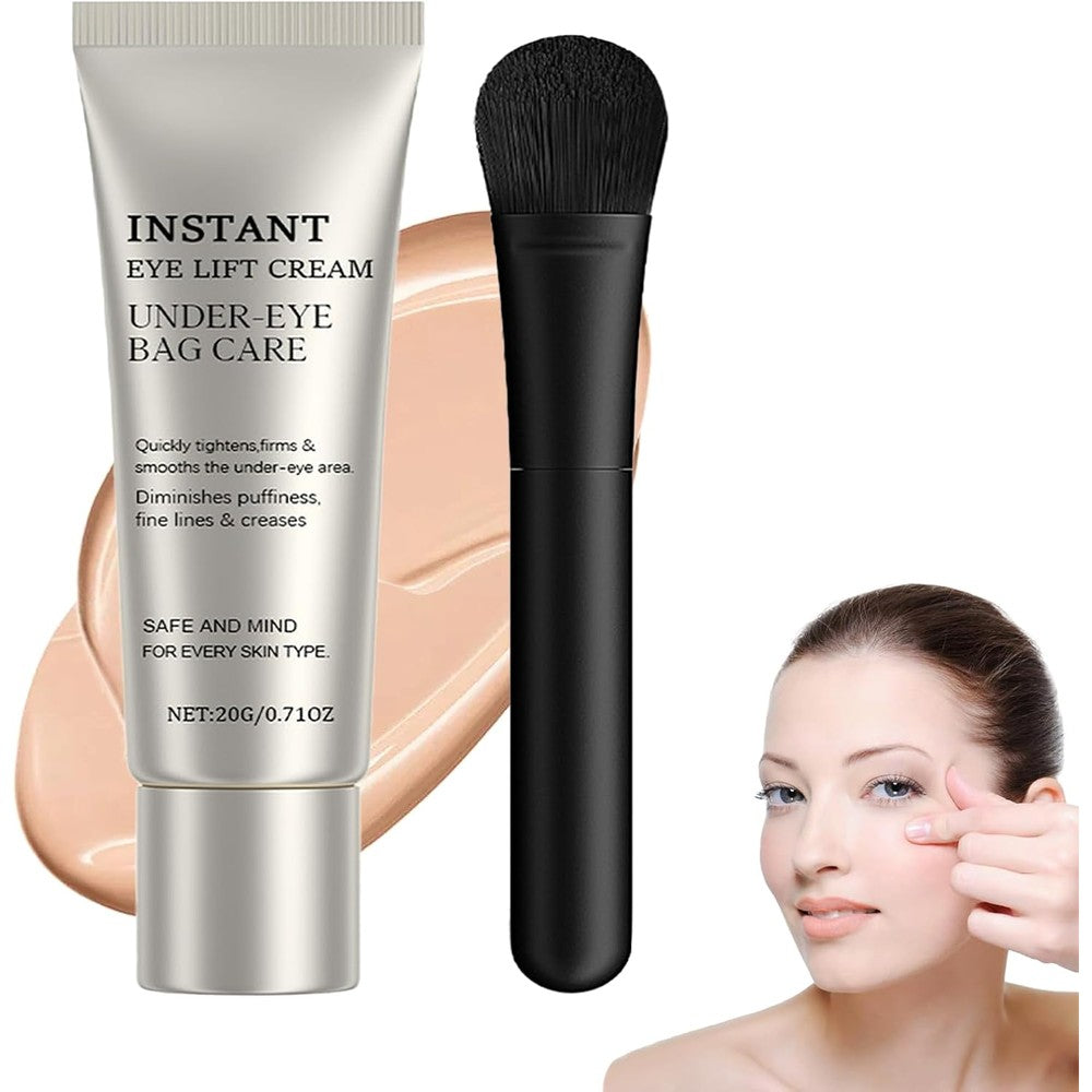 Fenty Beauty Perfection Eye Tightener front view bottle with application brush for instant under eye firming.