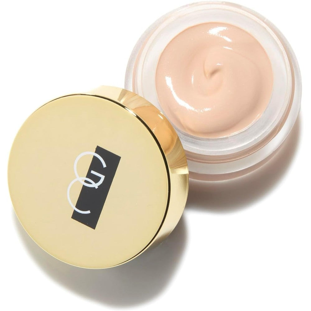 Gerard Cosmetics Clean Canvas Fair eye concealer and base front view clear jar with gold lid