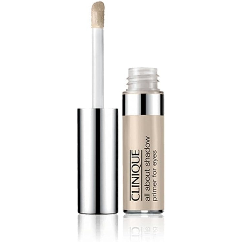 Clinique All About Shadow Primer For Eyes front view tube for long-wearing eye makeup base.