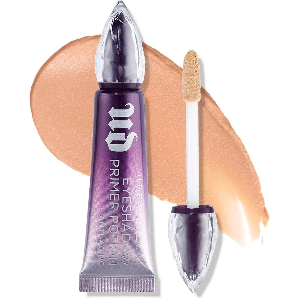 Urban Decay Anti-Aging Eyeshadow Primer Potion front view purple tube with diamond cut cap