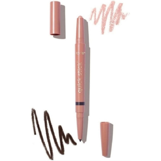 Tarte Quick Stick Waterproof Shadow and Liner in Golden Pink Luster and Black front view.