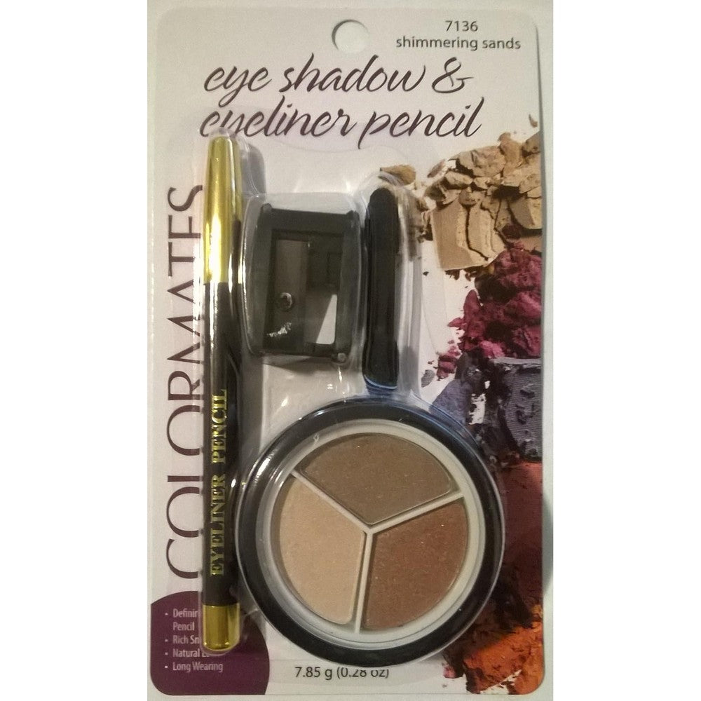 Colormates eye shadow and eyeliner shimmering sands set front view