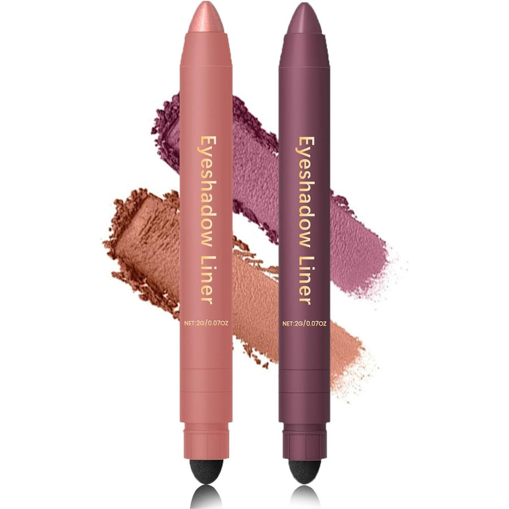 2-in-1 Eyeshadow Stick and Liner Duo in Golden and Rose Gold