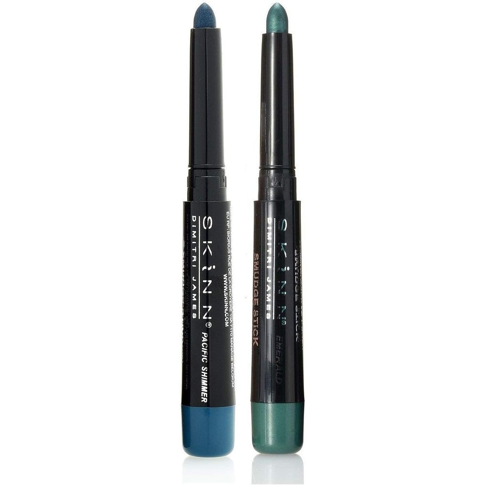 Skinn Cosmetics Smudge Stick eye pencil set in Emerald and Pacific Shimmer