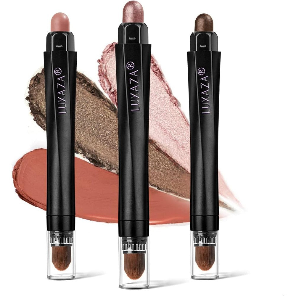 Luxaza 3 Piece Neutral Brown Eyeshadow Stick Set front view