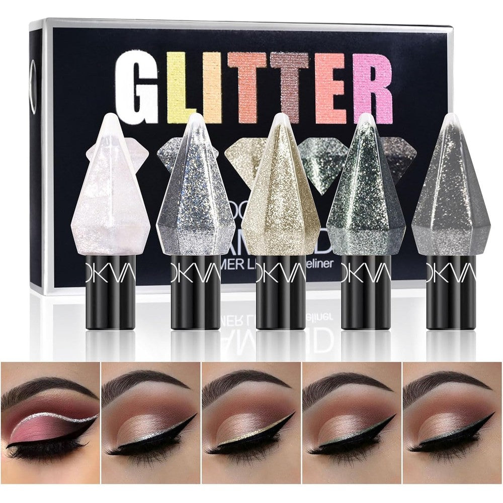 Uock 6 Pcs Liquid Glitter Eyeshadow Set front view