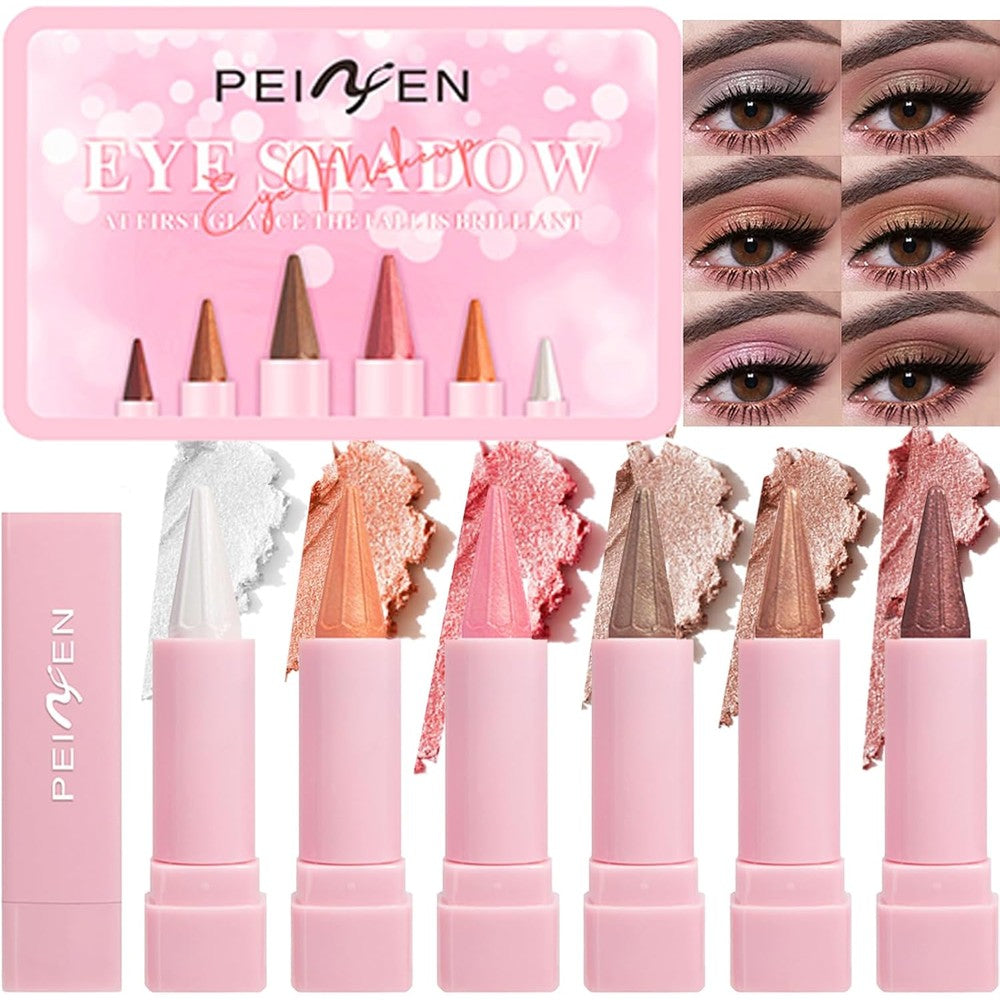 MooGlamor 6 Pcs Eyeliner and Eyeshadow Stick Set front view