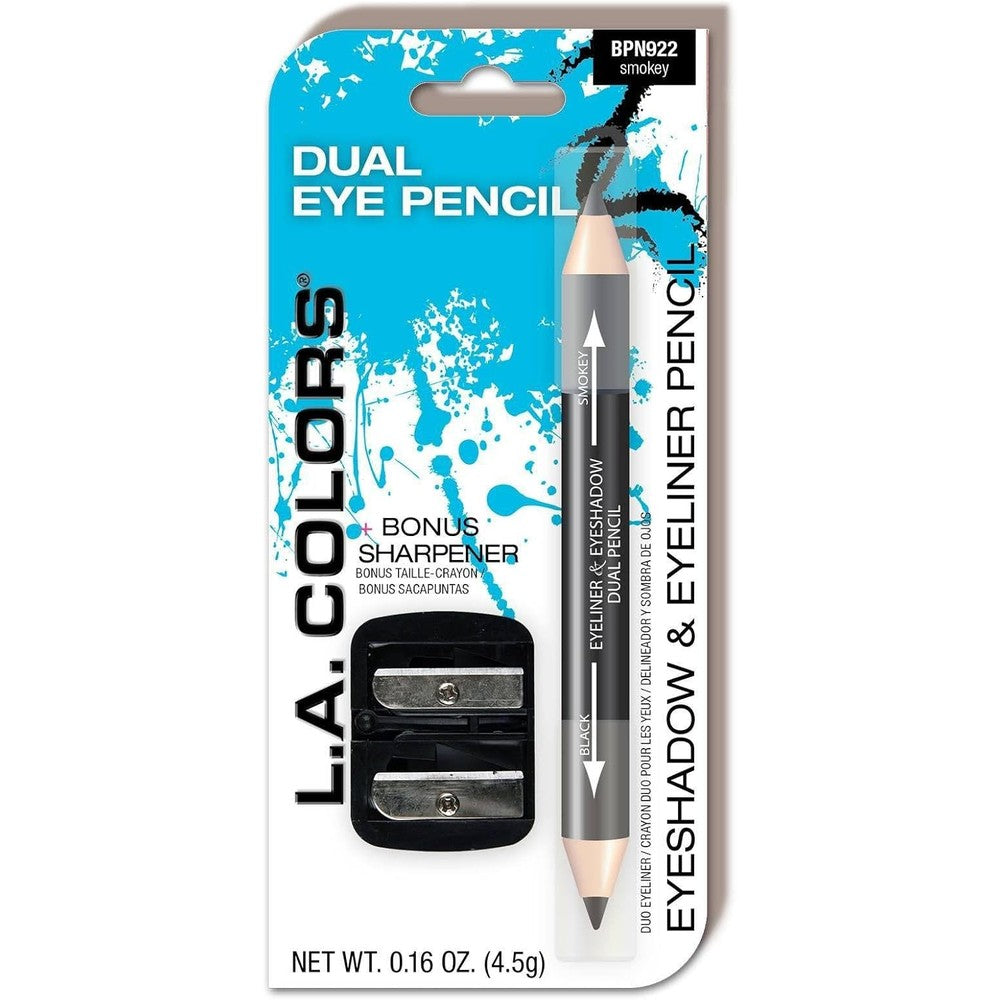 L.A. COLORS Dual Liner and Shadow Pencil in Smokey shade with included sharpener