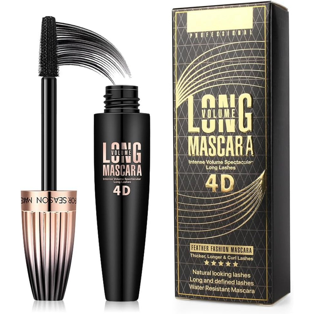 FGHJ 4D Silk Fiber Lash Mascara front view packaging showcasing the sleek black tube.