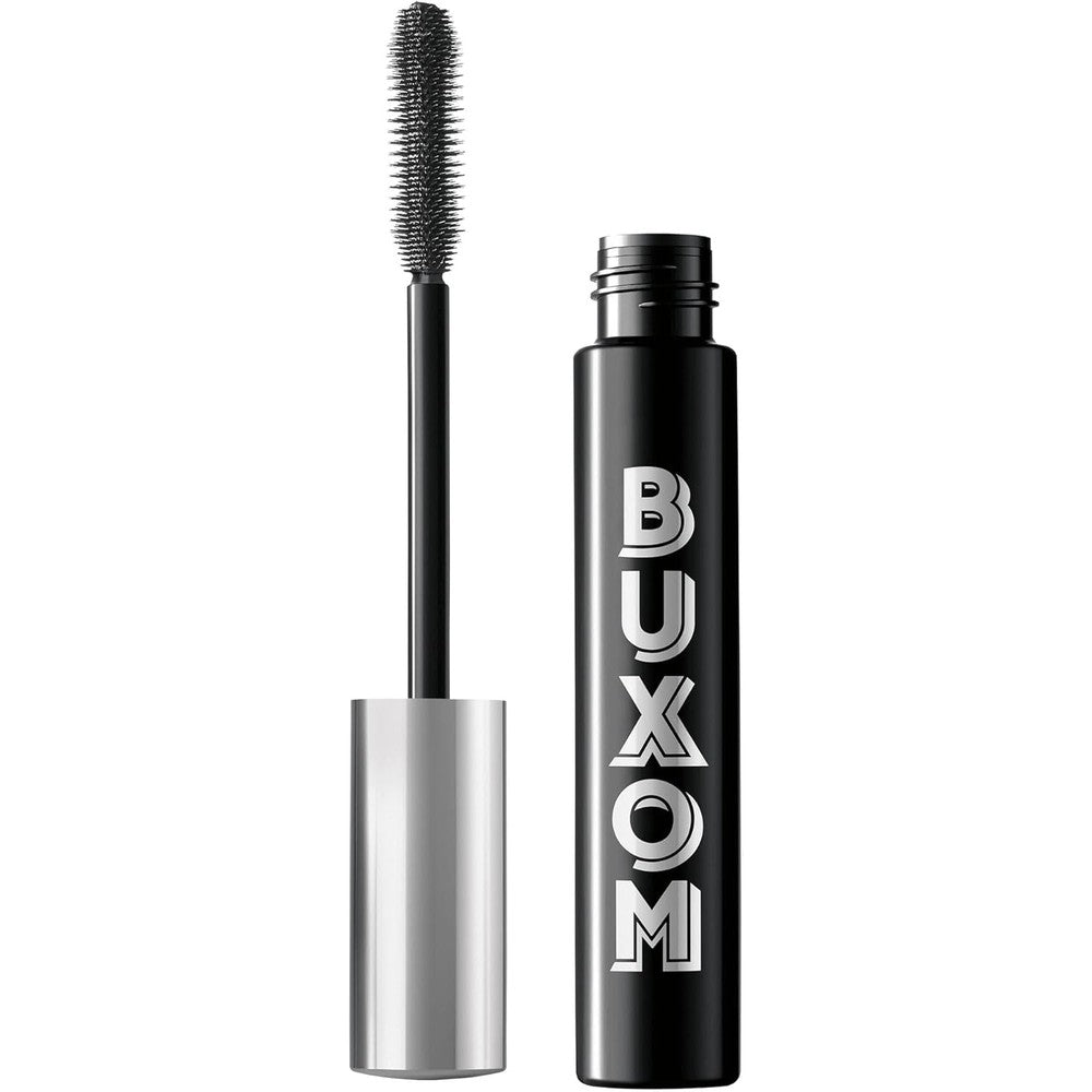 Buxom lash volumizing mascara black tube with silver hourglass wand for lash lift
