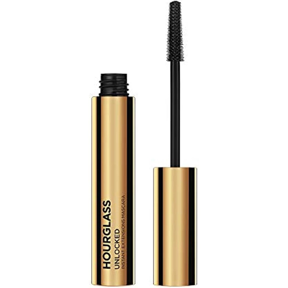 Hourglass Unlocked Instant Extensions Mascara front view packaging with metallic tube.