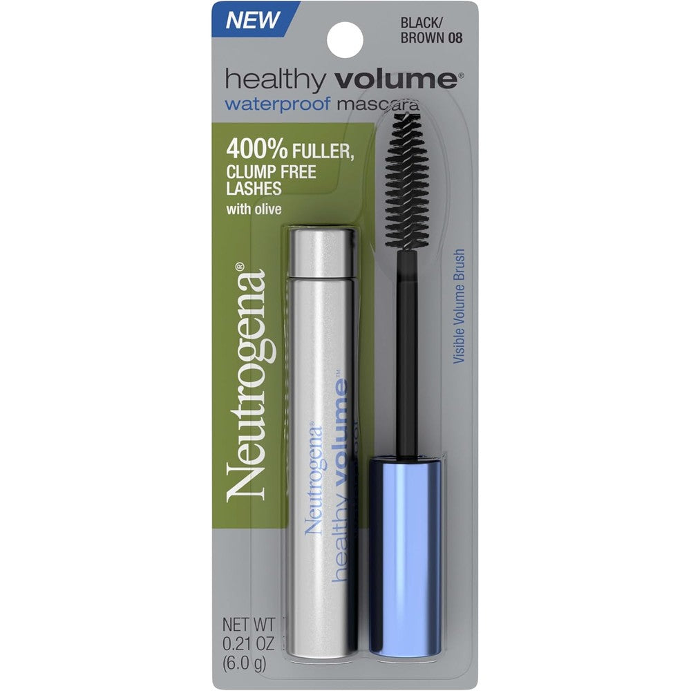 Neutrogena Healthy Volume Waterproof Mascara front view packaging for authentic eye makeup