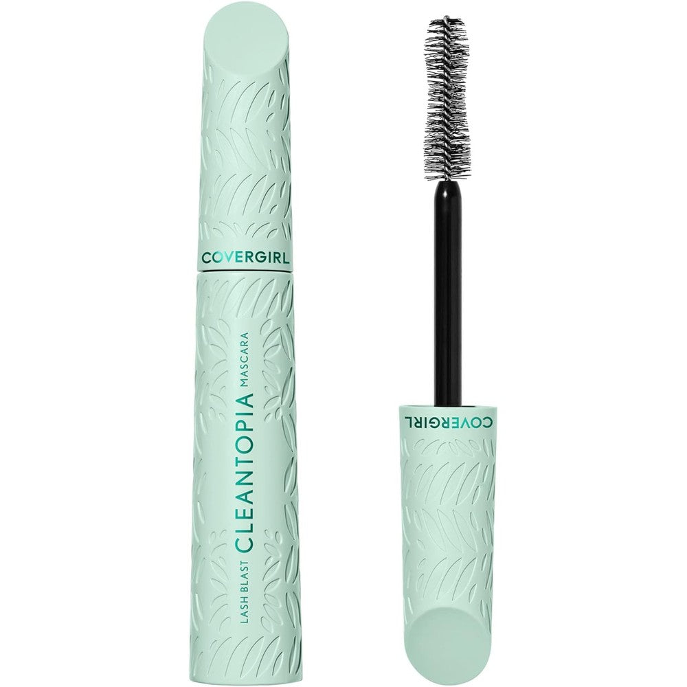 Covergirl Lash Blast Cleantopia Volumizing Mascara in Extreme Black front view showcasing the packaging.