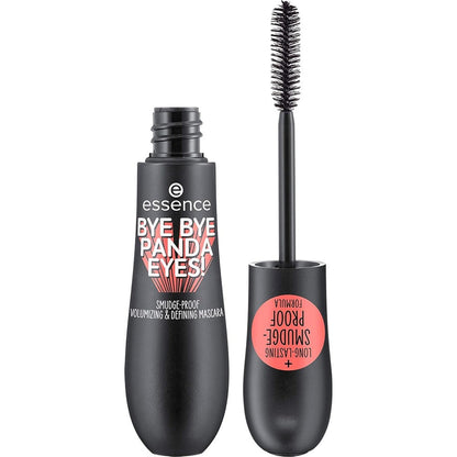 Essence Cosmetics Bye Bye Panda Eyes Tubing Mascara front view showing black packaging.