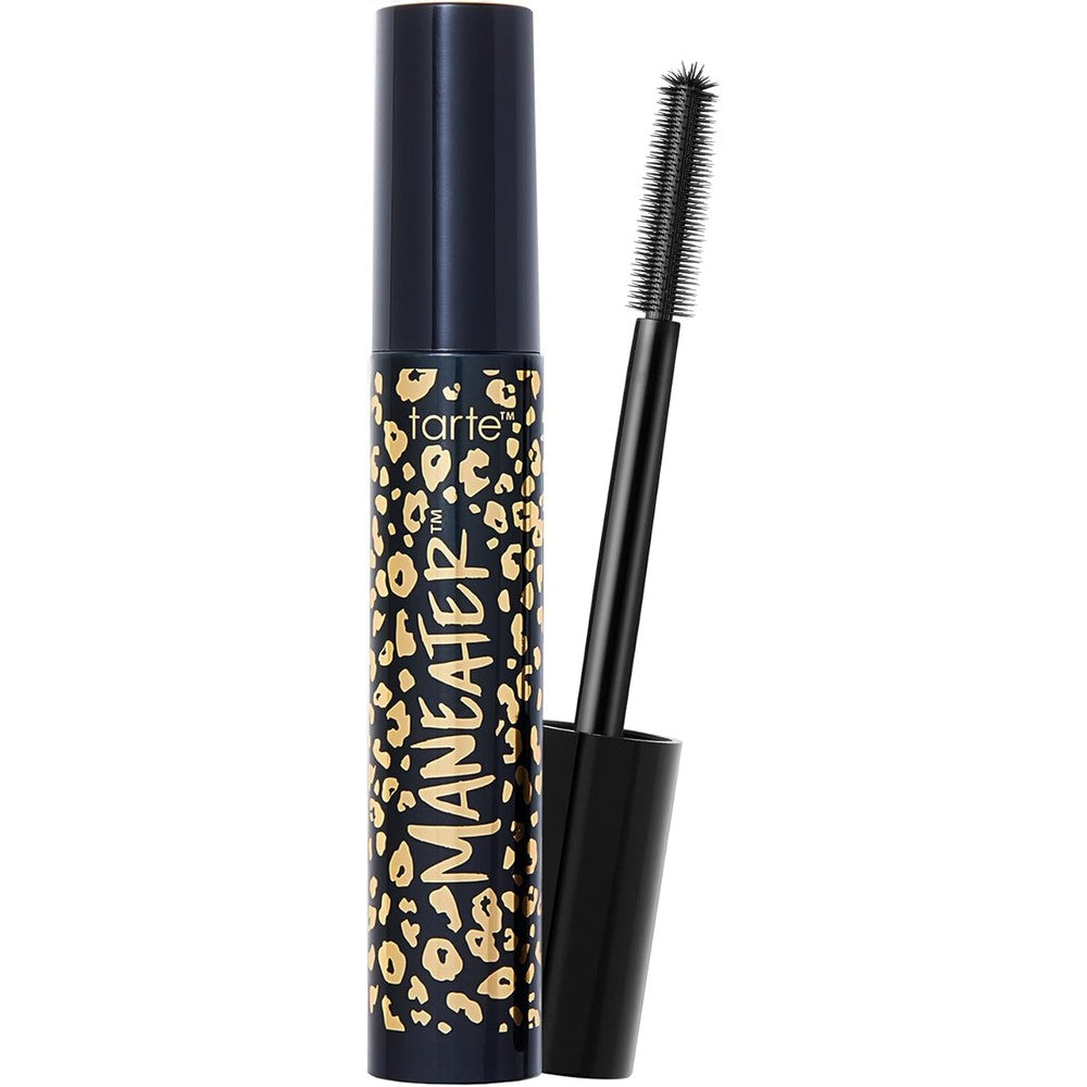Tarte Maneater Voluptuous Mascara front view tube with leopard print design