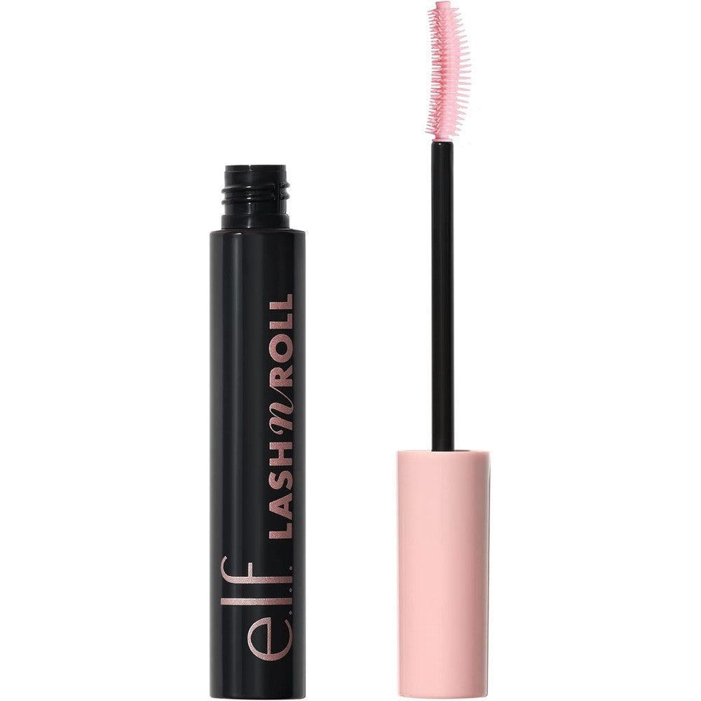 e.l.f. Lash 'N Roll Mascara tube and curved silicone brush for curling eye lashes