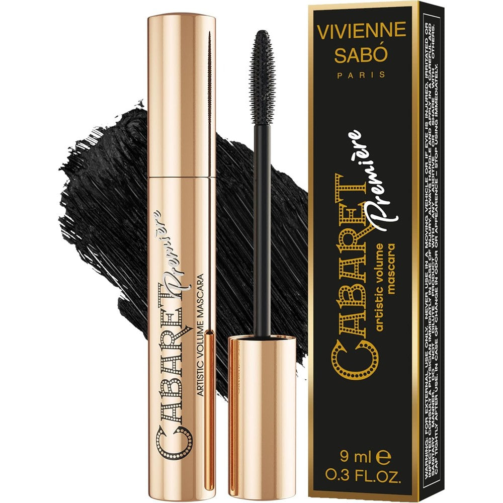 Vivienne Sabo Cabaret Premiere Artistic Volume Mascara front view in gold tube packaging