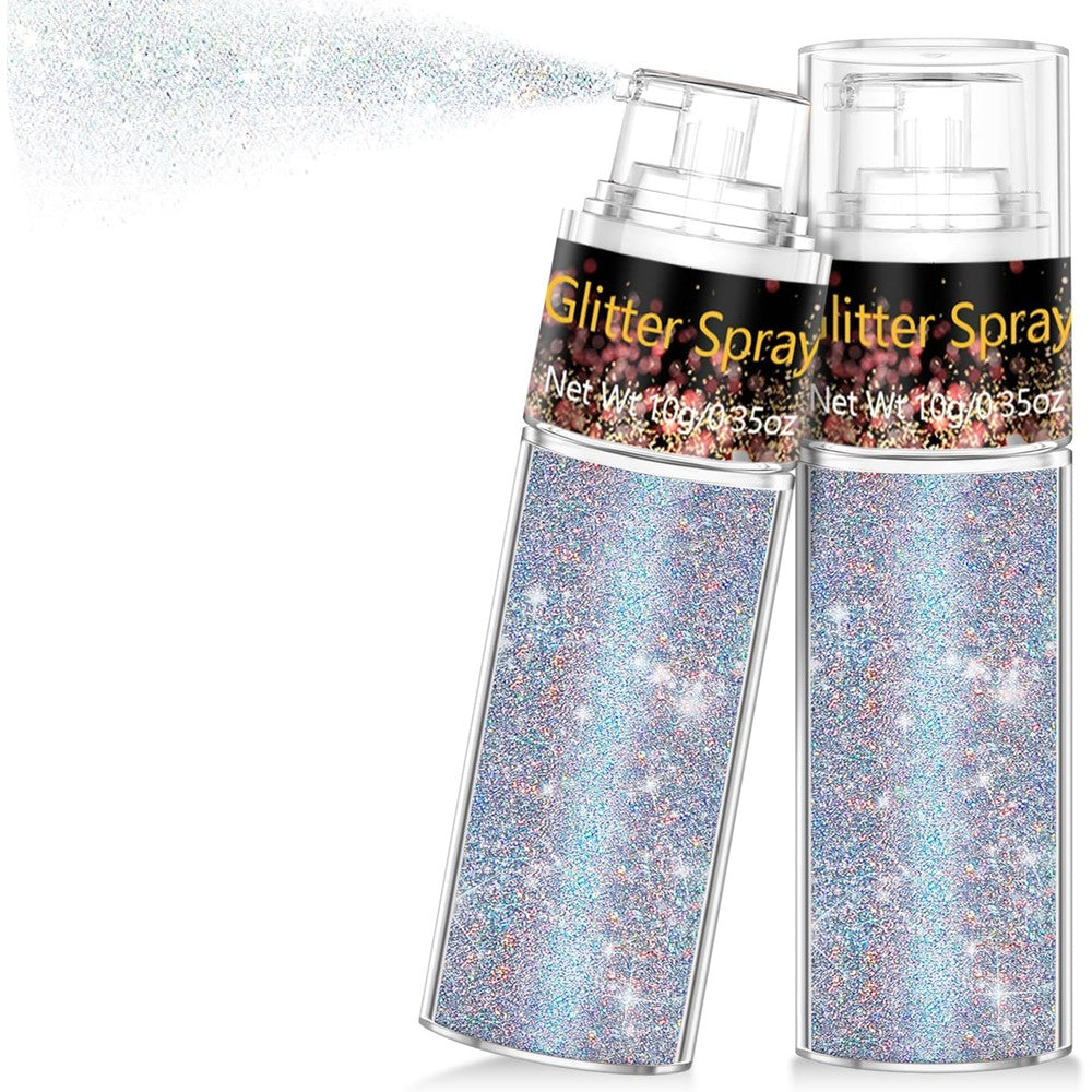 Scarman hair and body glitter spray front view in Glint-Rainbow shade