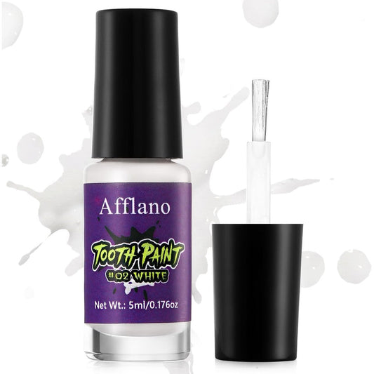 SJXYOYDS White Tooth Paint front view bottle with brush applicator for instant teeth whitening makeup.