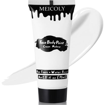 MEICOLY White Cream Face Body Paint front view of the packaging tube.