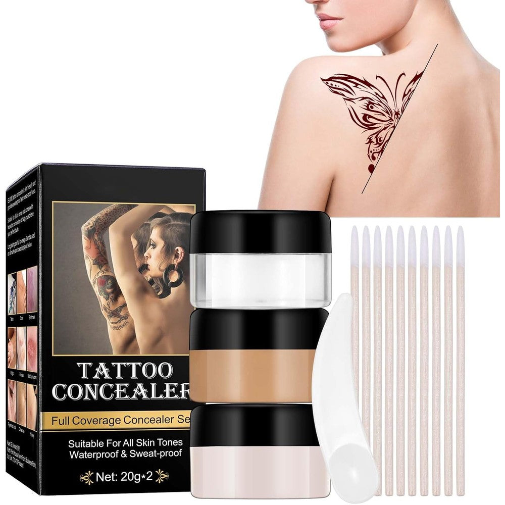 Tumotsit Tattoo Cover Up Makeup Waterproof 2 Colors Adjustable Concealer For Tattoos Scars Vitiligo And Skin Imperfections - Image 1