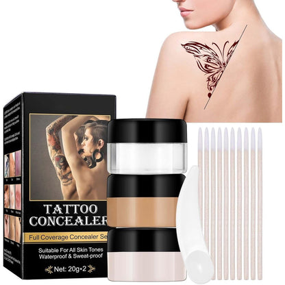 Tumotsit Tattoo Cover Up Makeup Waterproof 2 Colors Adjustable Concealer For Tattoos Scars Vitiligo And Skin Imperfections - Image 1