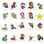 Egjxal 60 Pcs Mario cartoon temporary tattoos for kids front view