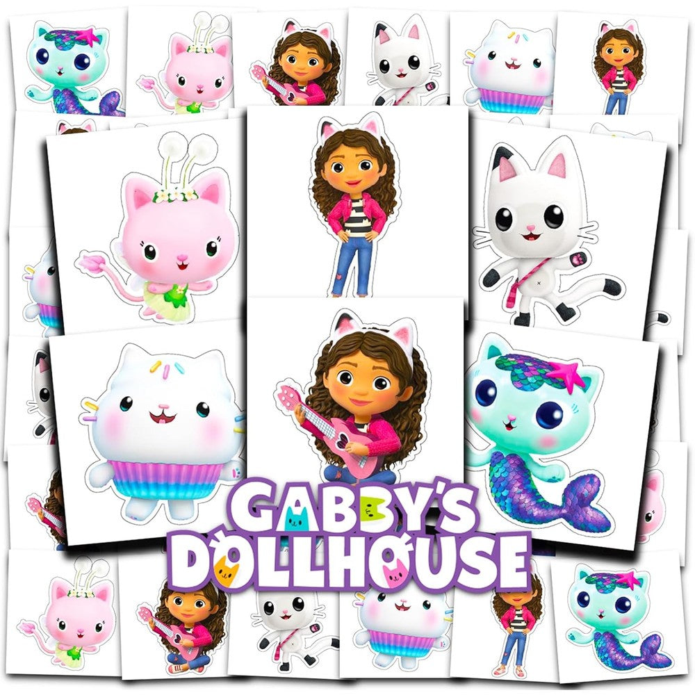 DreamWorks Gabby's Dollhouse temporary tattoos 72 pack bundle front view