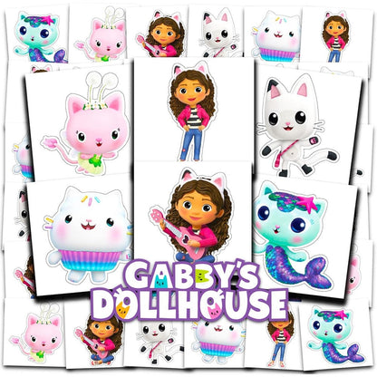 DreamWorks Gabby's Dollhouse temporary tattoos 72 pack bundle front view