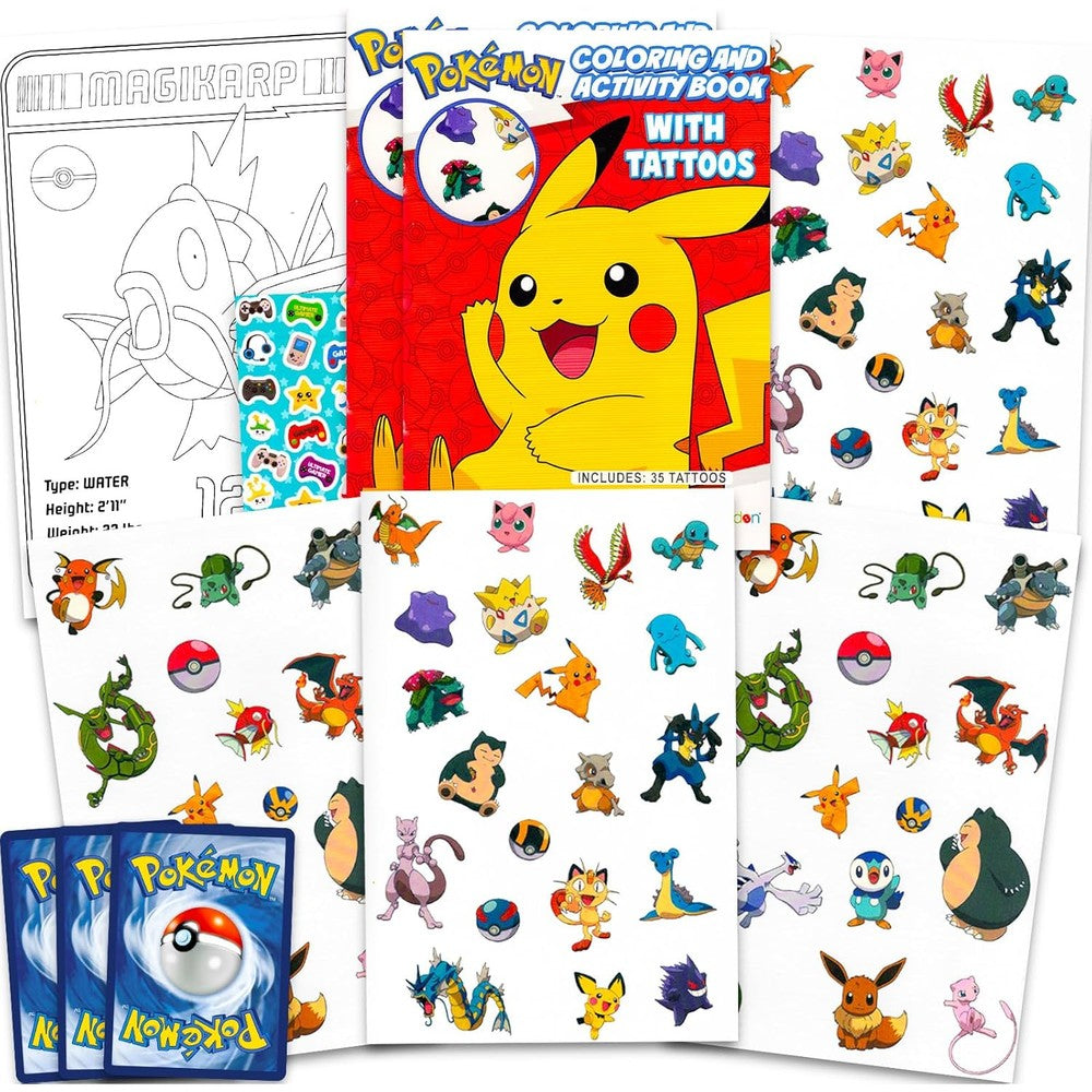 Decade West Pokemon Tattoos Party Favors Set front view