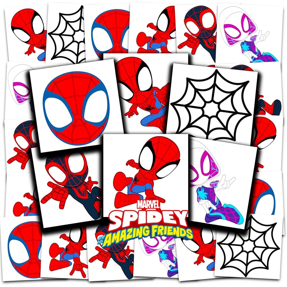 Marvel Spidey and His Amazing Friends temporary tattoos bundle front view