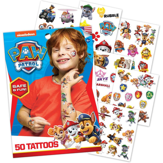 Savvi Paw Patrol temporary tattoos 50 pack front view