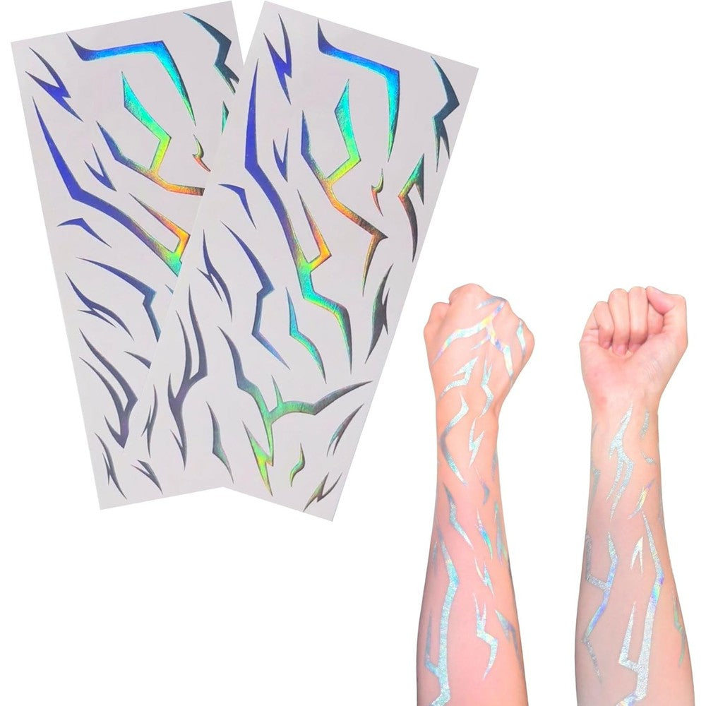 Generic 50 K-Style Demon Mark Tattoos For Theme Party Decorations 2 Sheets Dark Concept Makeup Stickers For Anime Cosplay And Stage Looks - Image 1