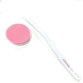 You Bronze back applicator front view showing the long handle and white finish.