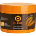 Bupposes brown intensive tanning gel front view orange tub