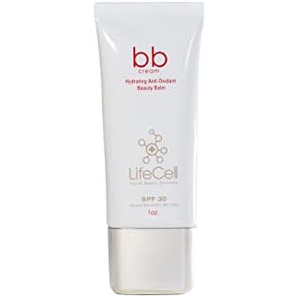 LifeCell Hydrating Antioxidant SPF 30 Tinted BB Cream Medium front view authentic physical sunscreen packaging