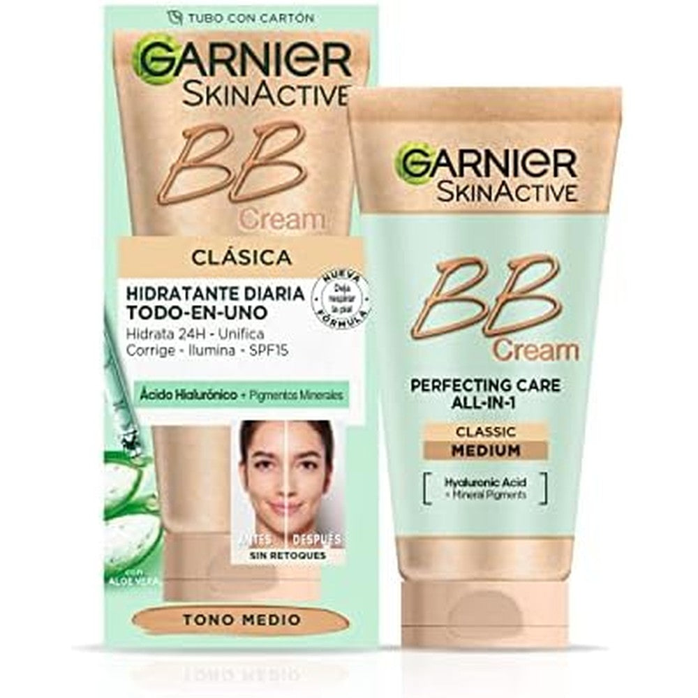 Garnier SkinActive BB Cream Light Halftone 50 Milliliters front packaging daily face moisturizer.