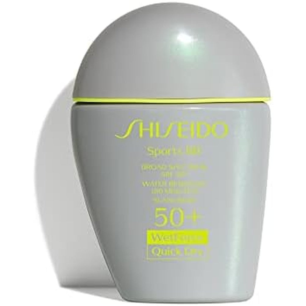 Shiseido sports BB cream front view of 30 milliliter bottle packaging