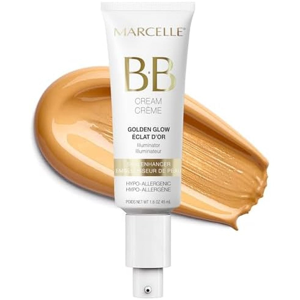 Marcelle BB cream golden glow universal shade tinted moisturizer front view tube packaging
