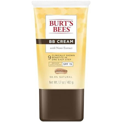 Burt's Bees BB Cream Light to Medium front view of the tube showcasing the tinted moisturizer packaging.