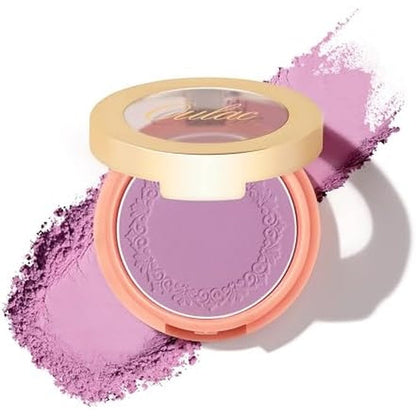 Oulac Purple Blush N20 Believe front view showing the pastel lilac cream powder compact texture