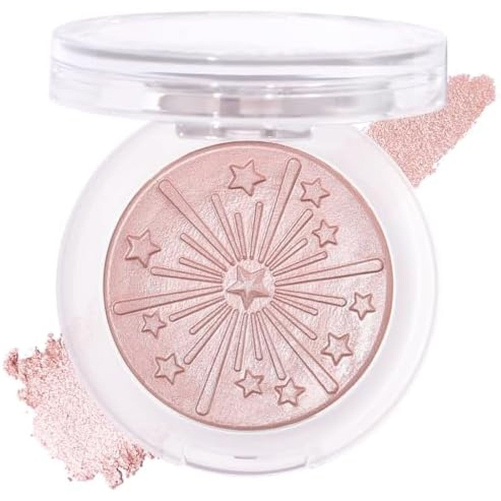 UCANBE Baked Blush 05 Champagne compact front view showing star pattern embossed powder