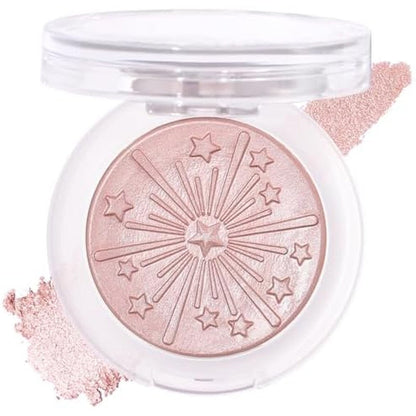 UCANBE Baked Blush 05 Champagne compact front view showing star pattern embossed powder