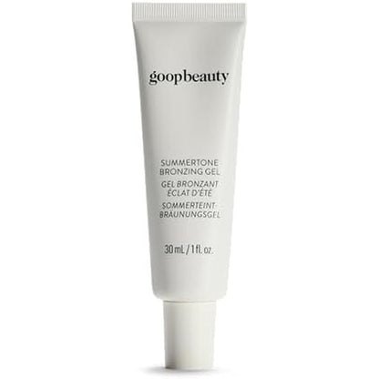 Goop Beauty Summertone Bronzing Gel front view of the one fluid ounce tube packaging.