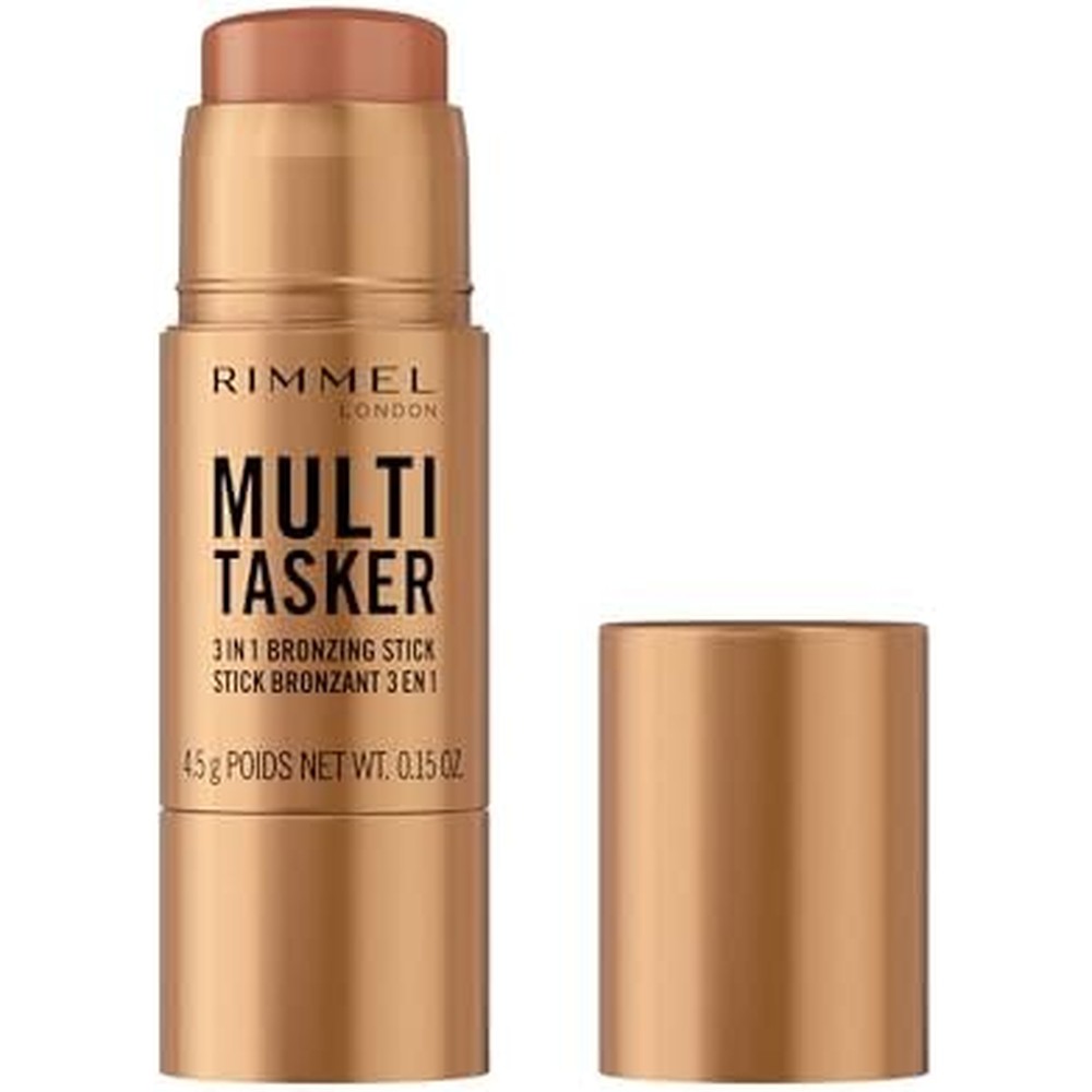 Rimmel London Multi Tasker 3 in 1 Bronzing Stick front view showing the sleek twist-up tube packaging.