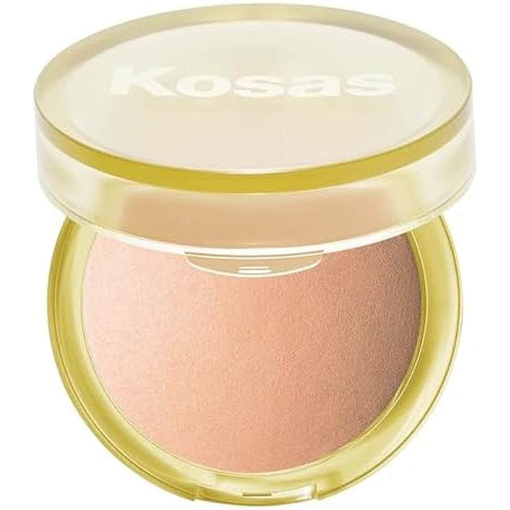 Kosas The Sun Show Glowy Warmth Baked Bronzer Waves front view compact packaging