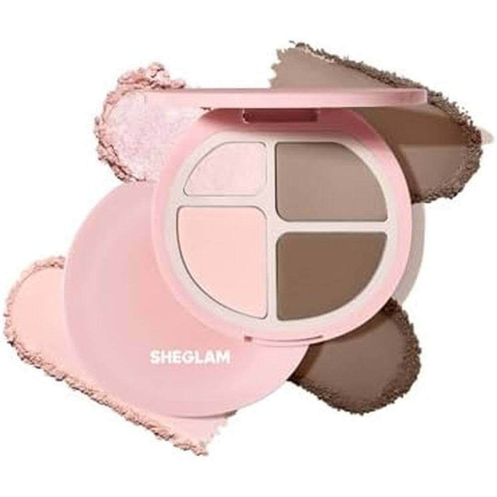 SHEGLAM Hypersculpt Highlight and Contour Palette Cool front view showcasing four makeup pans.