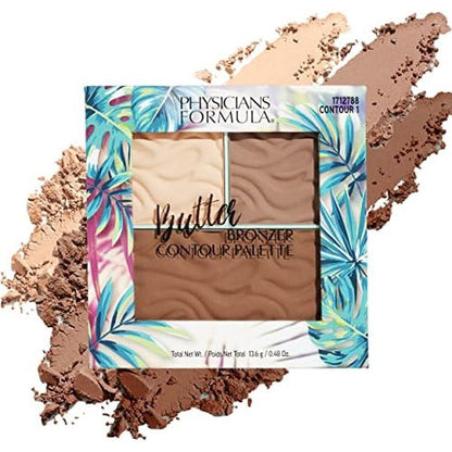 Physicians Formula Butter Bronzer Contour Palette front view showing the three sculpting shades.
